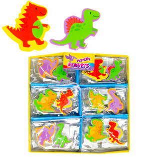 2-osaline DINO kustukummi komplekt displeis (36 tk)