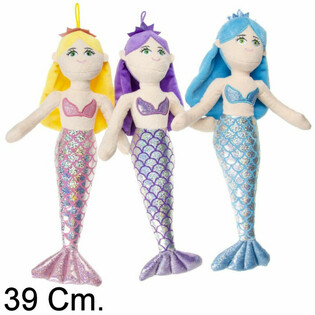 Suur plüüsist merineitsi nukk 39 cm - Värvisegu (12 tk)