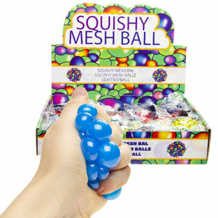 SQUISHY PALL - L&auml;bim&otilde;&otilde;t: 5 CM - ERKSAD V&Auml;RVID DISPLEIS (24 tk)