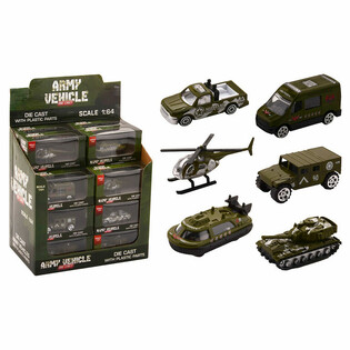 Die Cast metallist s&otilde;jav&auml;es&otilde;idukite miks, skaala 1:64 esitluskarbis (24 tk)
