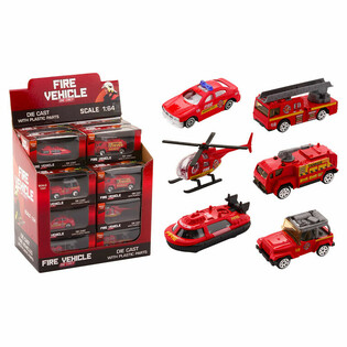 DIE CAST - TULETÕRJEAUTODE MIX - SKAALA 1:64 - ESITLUSKARBIS (24 tk)