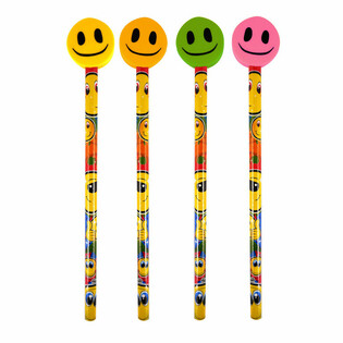 L&otilde;bus Smiley Harilik Pliiats Kustukummiga (24 tk)