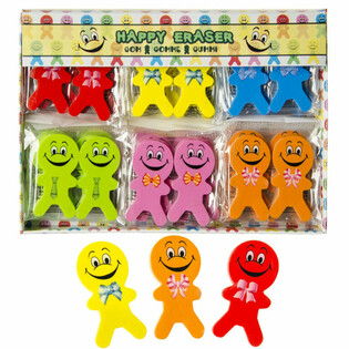 R&otilde;&otilde;msad Smiley kustukummid 2-osalised (36 komplekti)