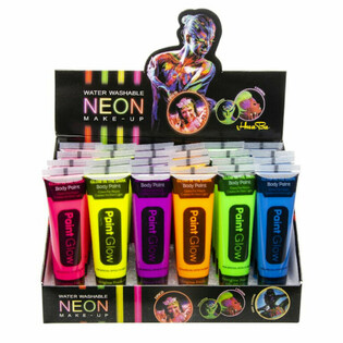 NEON Glow in the Dark Näovärv - UV-Aktiivne (Display 24 tk)