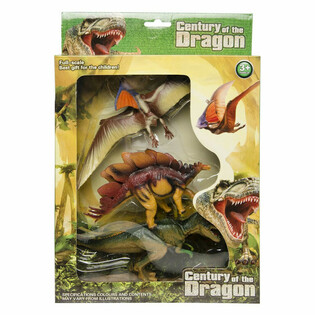 3-OSALINE DINOSAURUSTE M&Auml;NGUFIGUURIDE KOMPLEKT - SUURES KINKEKARBIS (1 tk)