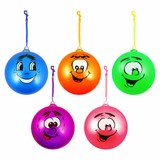 Smiley n&auml;oga Bungee-pall elastse n&ouml;&ouml;riga &Oslash; 23 cm (24 tk)