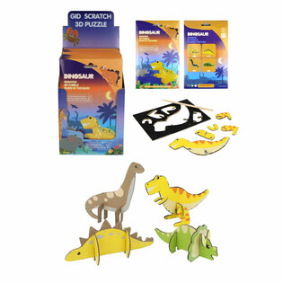 SCRATCH 3D Dinoseuruste pusled - Display (18 tk)