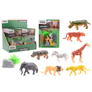 ANIMAL WORLD - SAFARI LOOMADE M&Auml;NGUKOMPLEKT 10-OSALINE KAARDIL - EKRAANIL (12 tk)