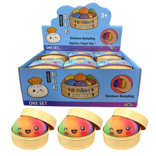 RAGE - RAINBOW Squishy Bun Dumplings SUUR (8.5 x 8.5 x 4.8 Cm) - Viral 2026 Fidget Toy (12 tk)