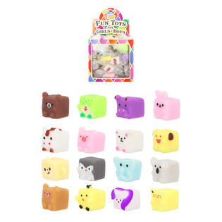 Kastitooted Squishy Cube Animals loosirattasse displeil (96 tk)