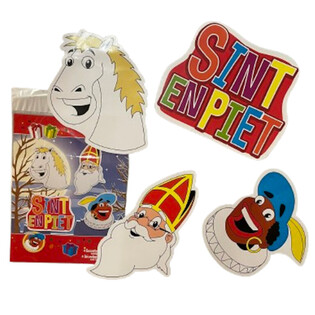 SINTERKLAAS SINT & PIET - 4-OSALINE KAHEPOOLNE DEKORATIIVSETE SILTIDE KOMPLEKT (6 tk)