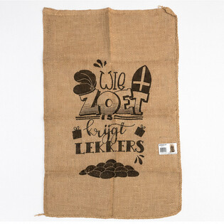 SUUR SINTERKLAASI DŽUUTKOTT - TEKSTIGA: WIE ZOET IS KRIJGT LEKKERS - Ca 60 x 100 cm (1 tk)
