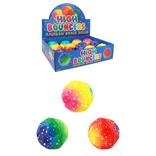 HIGH BOUNCE RAINBOW SPACE P&Otilde;RKEPALL - DISPLEIS (12 tk)